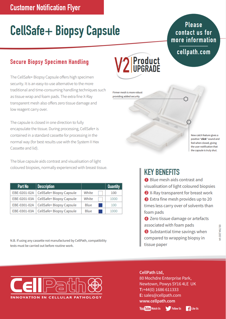 CellPath CellSafe+ Biopsy Capsule