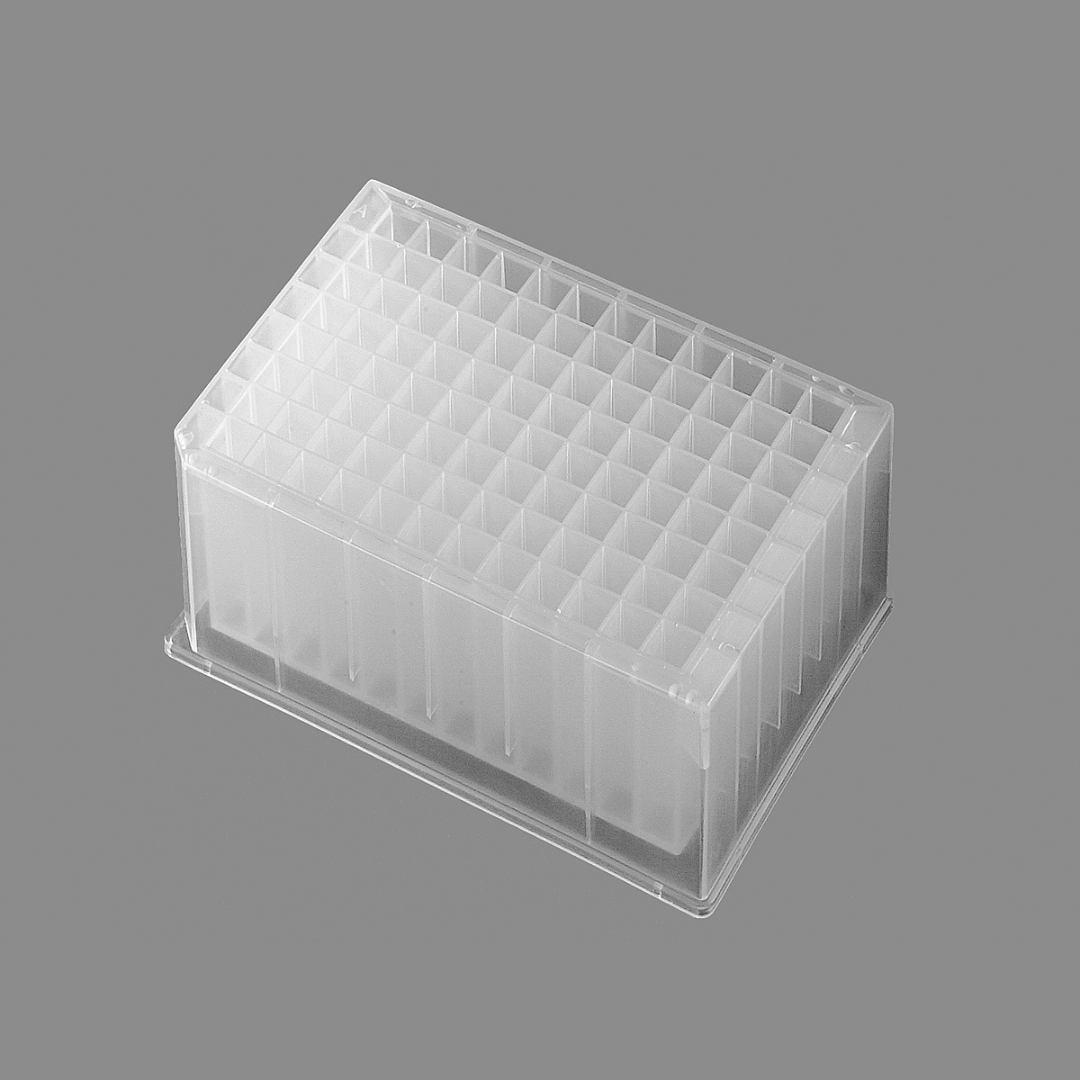 Axygen® 96-well Clear Round Bottom 2.2 mL Polypropylene Deep Well Plate, 5 per Pack, Nonsterile